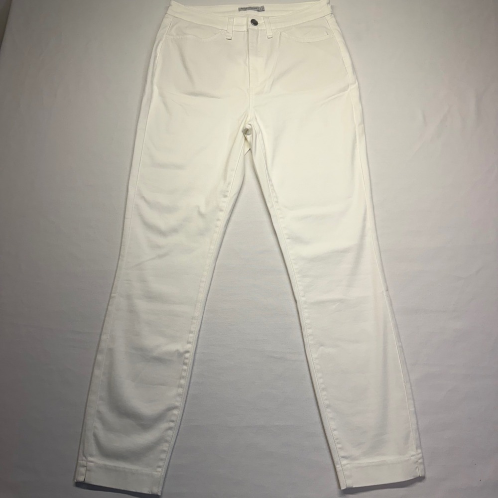 Peter Millar Karlie Sateen High Rise Pants 8 White Stretch Straight Ankle